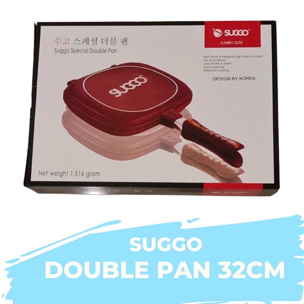 S3A_STORE ORIGINAL SUGGO DOUBLE PAN JUMBO 32CM PAN ANTI LENGKET KOREAN NON STICK DOUBLE SIDED PRESSU