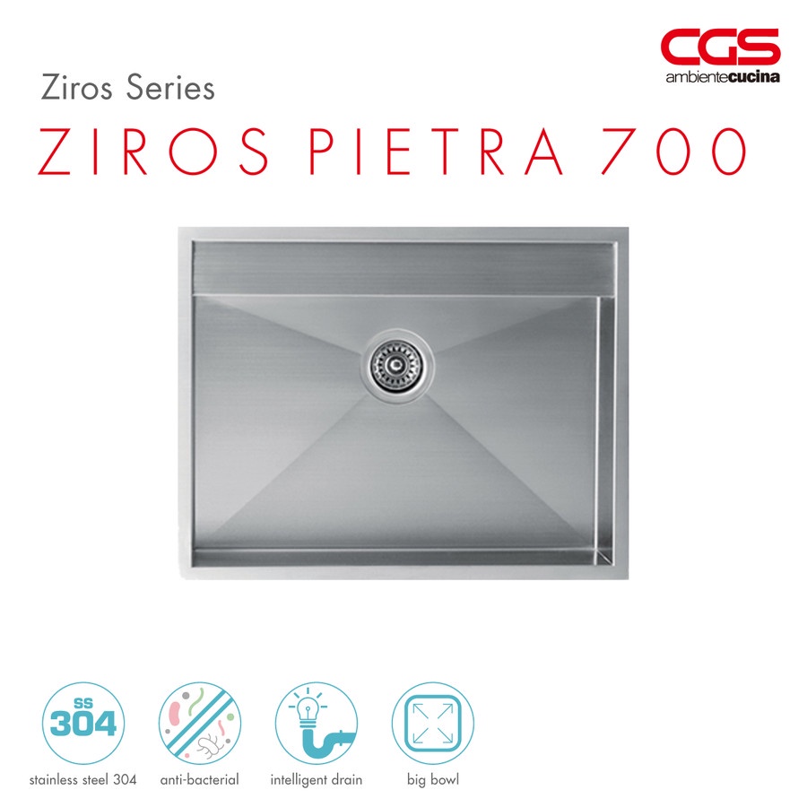 CGS ZIROS PIETRA 700 Stainless Kitchen Sink - Bak Cuci Piring