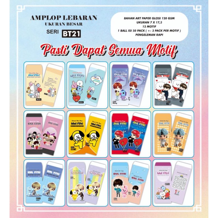

Amplop Lebaran BT21 JUMBO/OBRAL MURAH