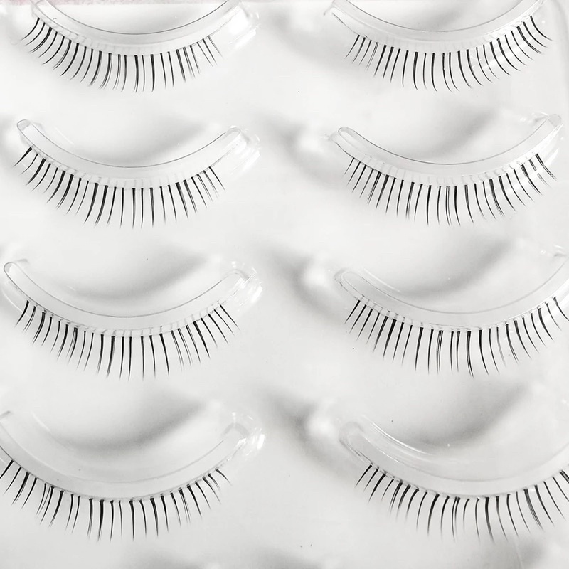 F99 - Lower Eyelash Natural Simulation 5 Pairs Short Japanese Transparent Stem False Eyelashes Daily Makeup Eyelash