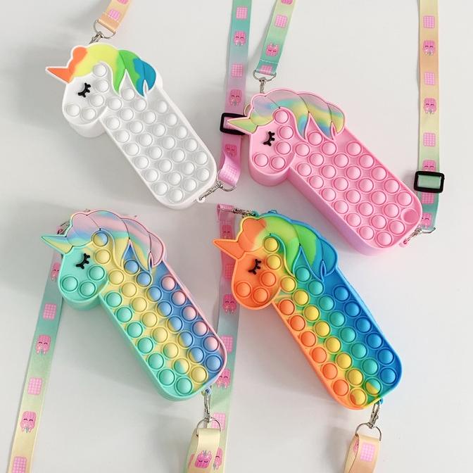 

Pasti Ada Alyssa2910 Kotak Pensil Pop It Anak Fashion Selempang Unicorn Pony Ter YYY``