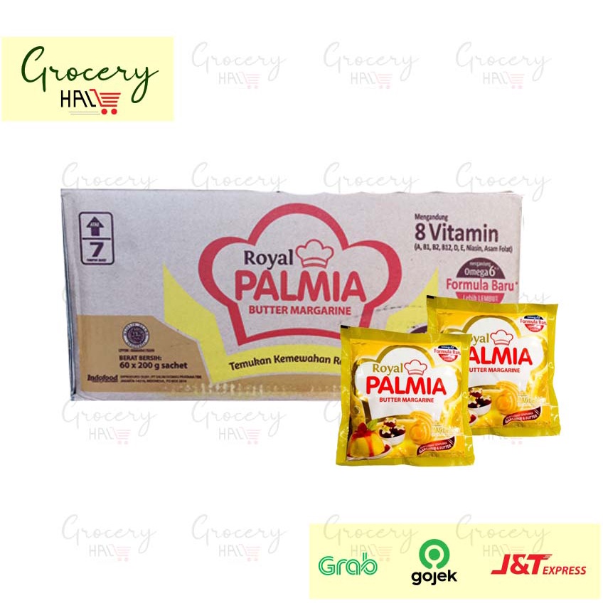 

[ HARGA DUS ] PALMIA ROYAL BUTTER MARGARINE 200 GRAM 1 DUS ( 60 PCS ) [ KHUSUS GOJEK / GRAB ]