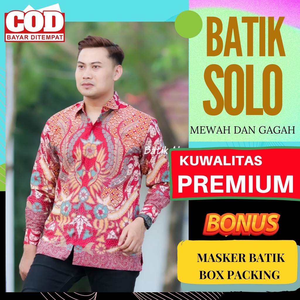 Atasan Kemeja Baju Batik Aluna Pria Lengan Panjang Premium Furing Reguler Fit Baju Cowok Moderen Ori