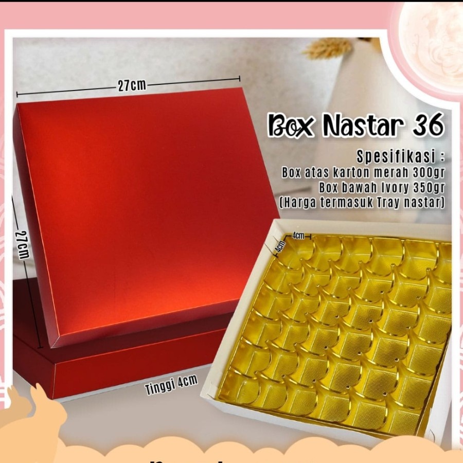 

3set Kotak Nastar Sekat Imlek Box Dus Sincia Cookies Snack Kue Kering Merah