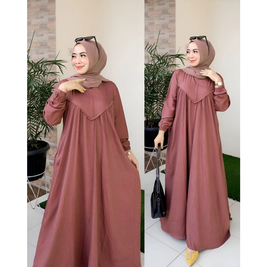 alena maxi cringkle airflow rempel /gamis cringkle busui