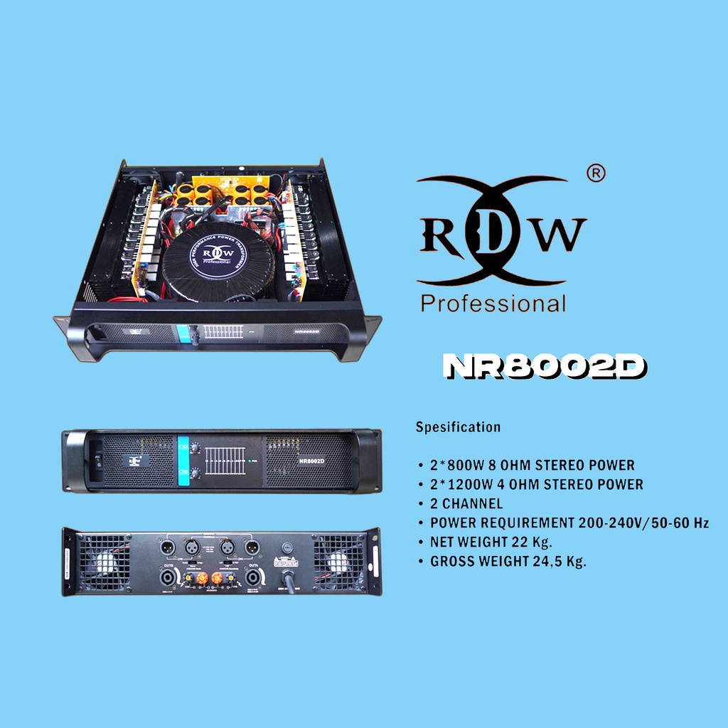 RDW NR8002D Power Amplifier NR 8002 D NR 8002