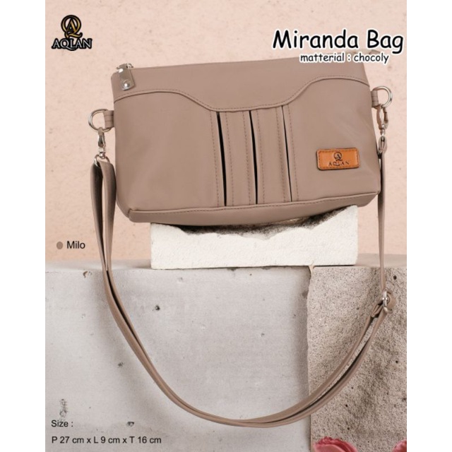 TAS SELEMPANG MIRANDA BAG BY AQLAN BAHAN CHOCOLY ANTI AIR WATERPROOF PREMIUM