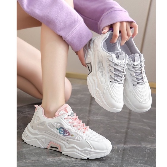 AND / COD / Sepatu Wanita Import Sneakers Putih Wanita Sepatu Jalan Cewek Shoes Fashion Korea Style Sepatu Sneakers Perempuan SPT-14