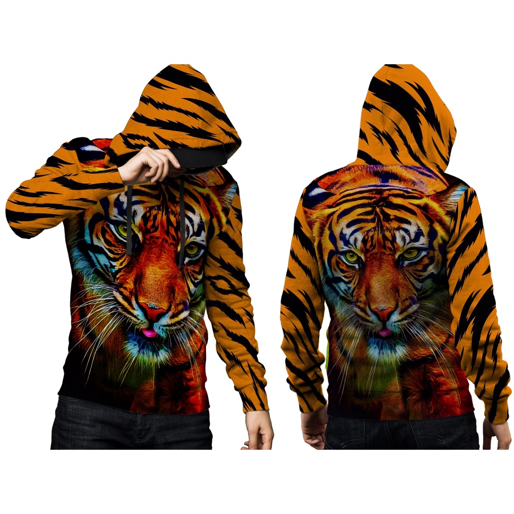 Jaket Hoodie 3D Tiger Macan Harimau fullprinting terbaru termurah