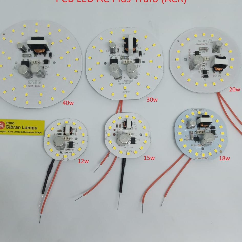 Dijamin Ori>/ PCB LED AC Super Plus Trafo (ACR) - DOB Mata LED AC dengan Kabel Soket - Modul Lampu L