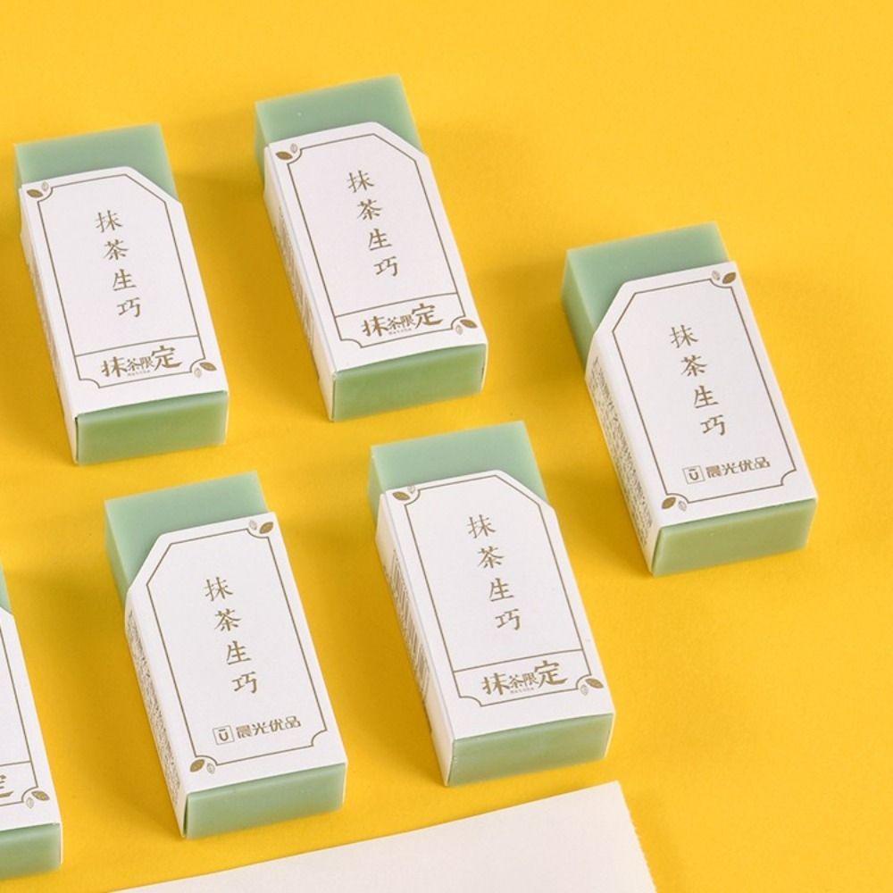 Lanfy Pencil Erasers Dustless Traceless Crumbless Membuat Alat Lap Sempurna Perlengkapan Koreksi Matcha Green Eraser