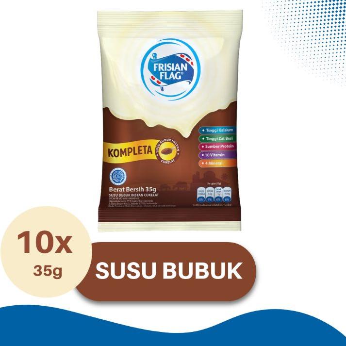 

Susu Bubuk Frisian Flag KOMPLETA Rasa Vanila sachet 10×30gr & Cokelat Sachet 10× 35gr