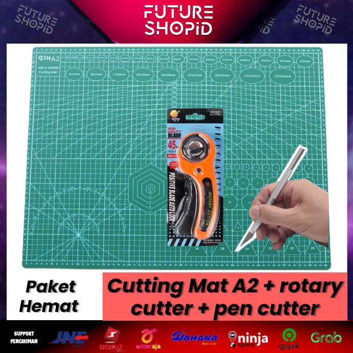

Terlaris Paket Cutting Mat A2 + Rotary Cutter 45mm + Pen Cutter Termurah