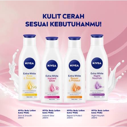 ^ KYRA ^ Nivea Body Lotion Extra White Losion Badan Kulit Cerah dan Cantik Double UV Protection