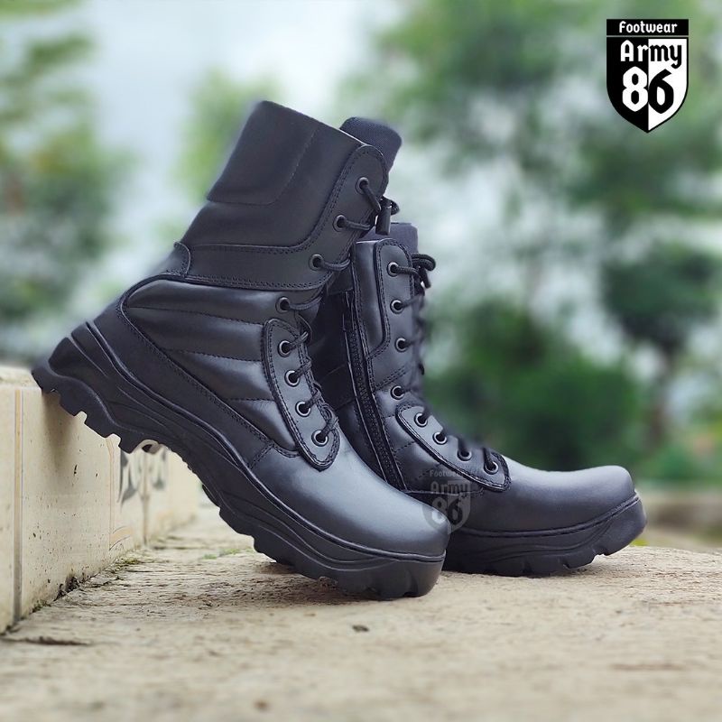 SEPATU PDL ARMY 86 COMBAT BAHAN KULIT SAPI ASLI SEPATU PDL DINAS LAPANGAN TNI POLRI SECURITY SATPAM