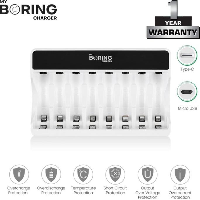 MY BORING Charger 8 Slot AA AAA Ni-MH Rechargeable Baterai Charger