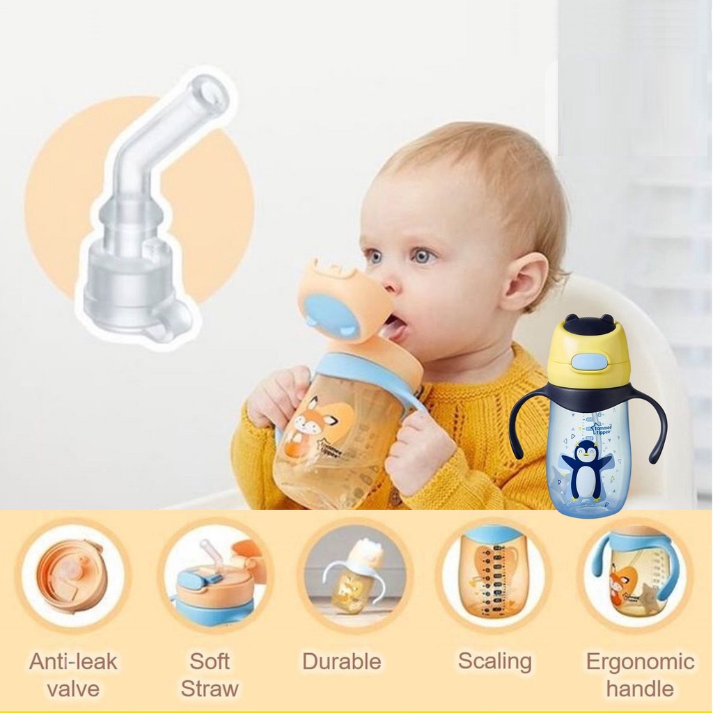 Tommee Tippee 300ml Weighted Straw Cup Botol Minum Anak Sedotan