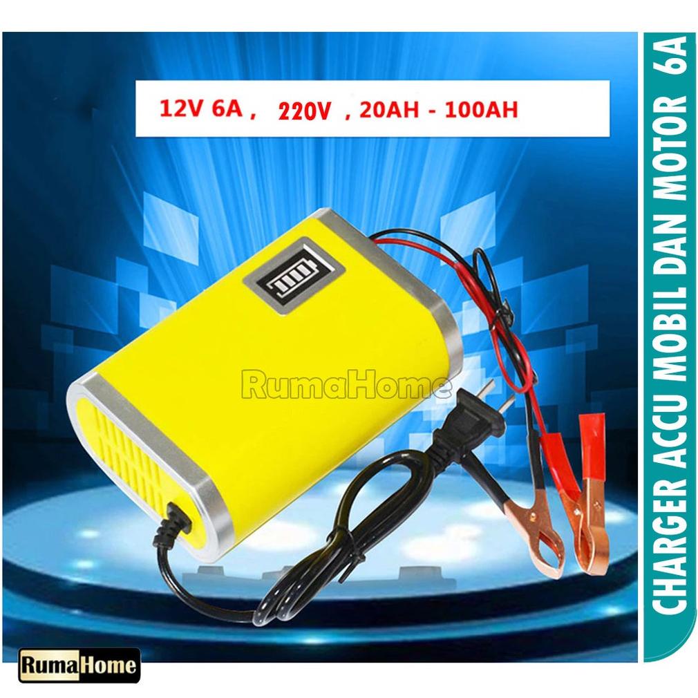 Charger Aki Portable 5A, 6A, 8A /12v Mobil dan Motor / Otomatis Charger Accu / Alat Cas Aki