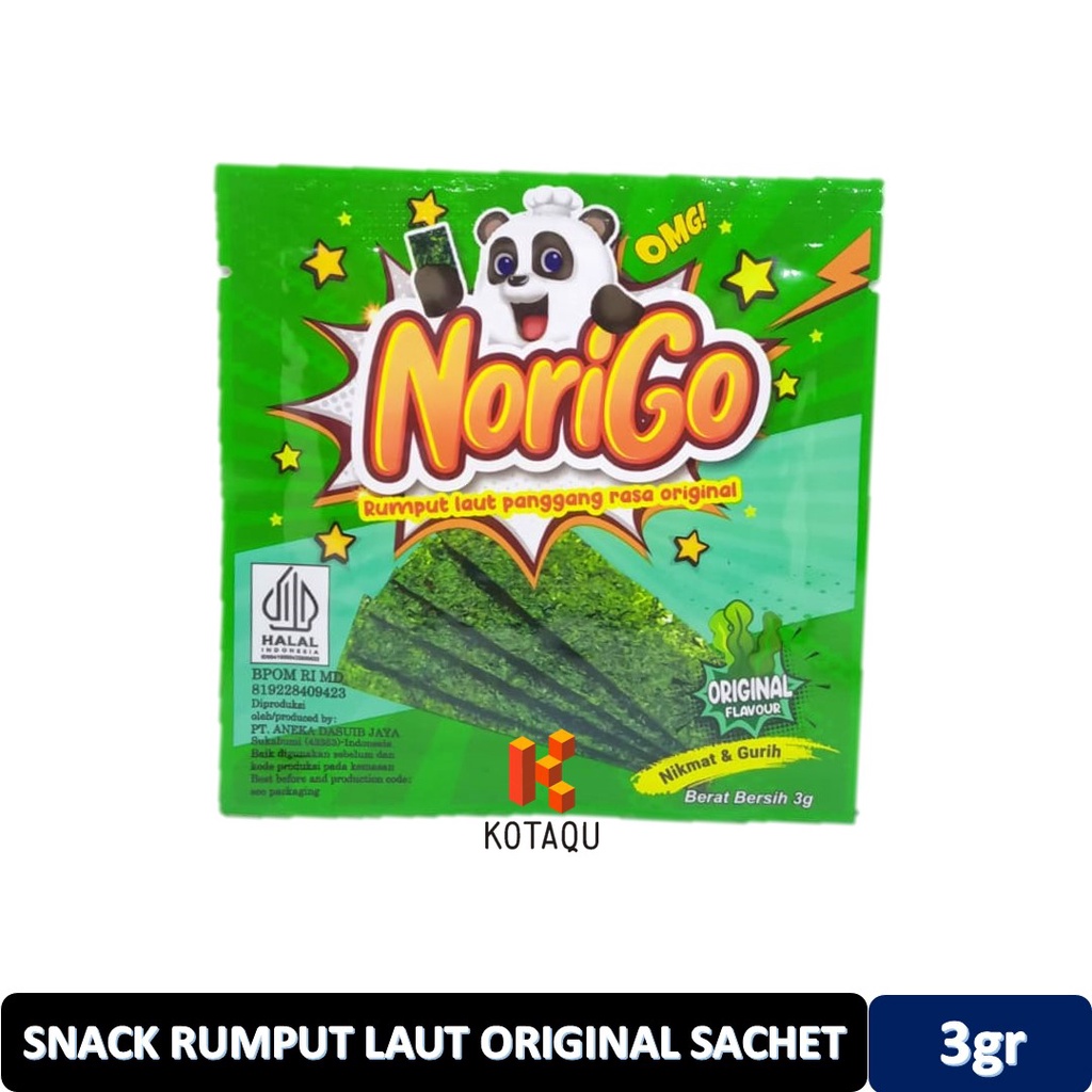 

Snack Rumput Laut NoriGo - Original - Barbeque Sachet 3gr