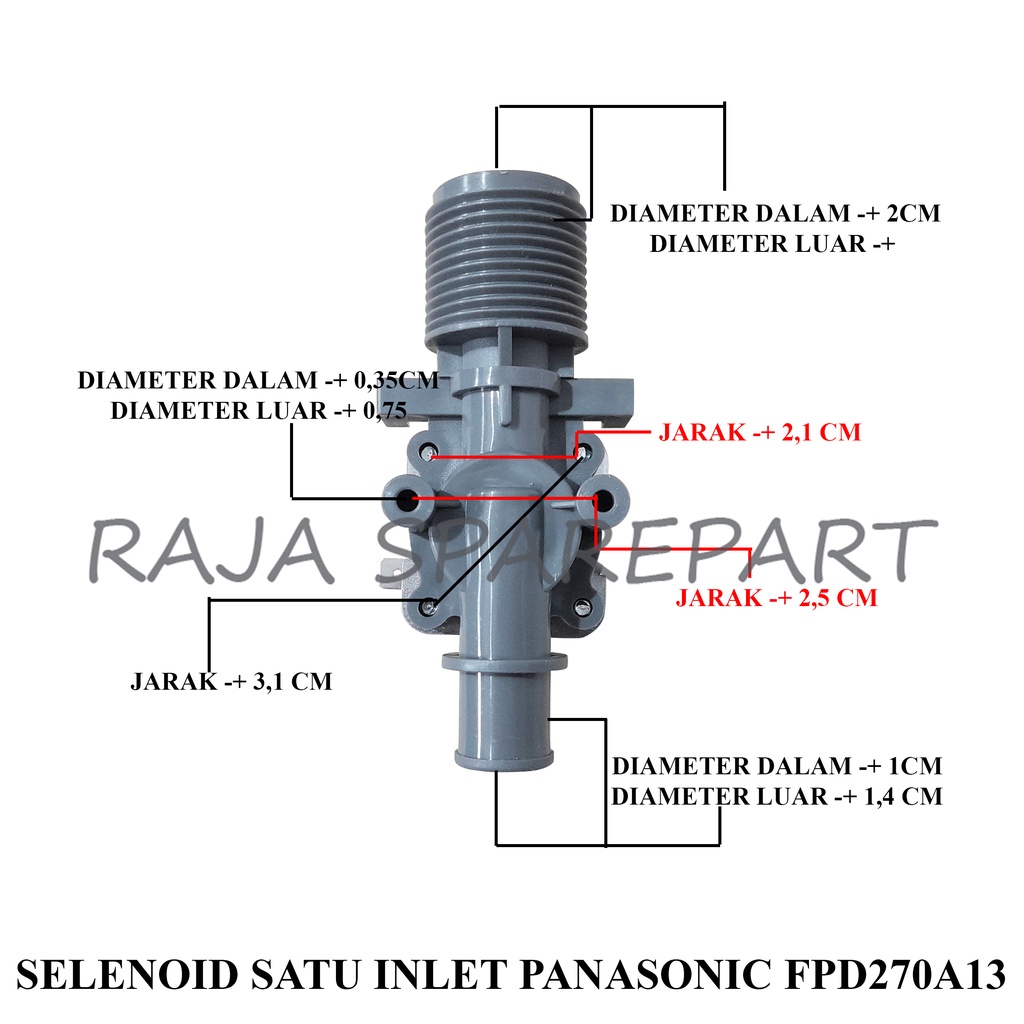 SELENOID/SELENOID VALVE MESIN CUCI/  WATER INLET MESIN CUCI 1 INLET PANASONIC FPD270A13