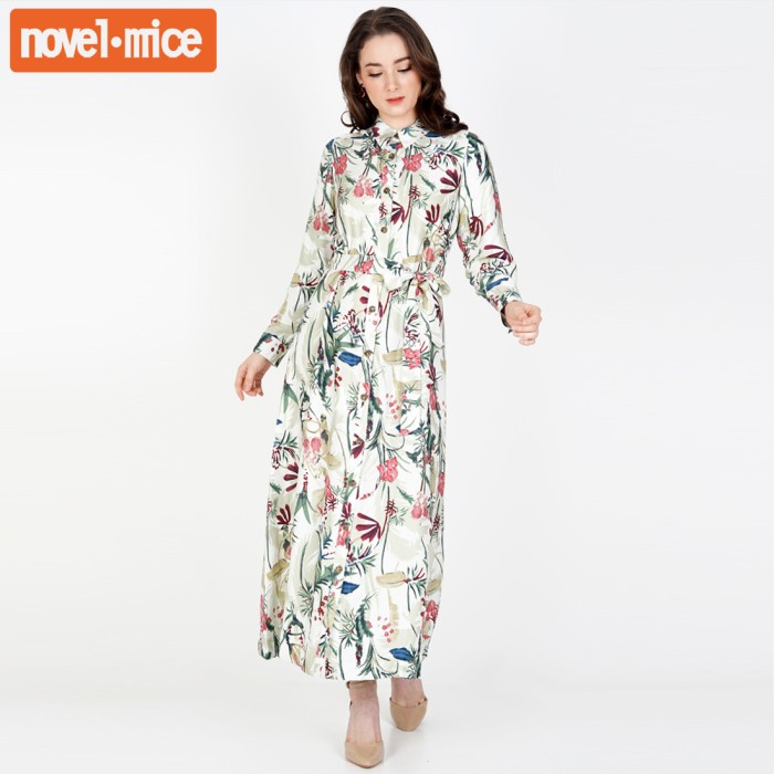 NOVEL MICE - GAMIS RAYON PRINT GREEN TROPICAL
