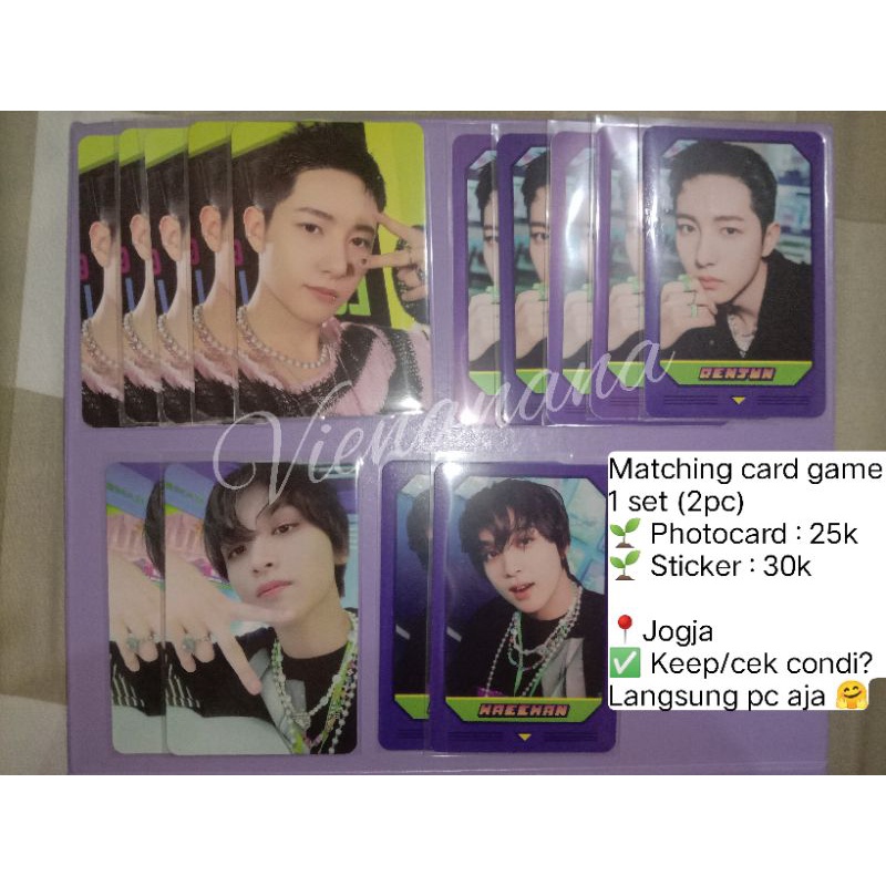 Sharing Matching Card Game NCT Dream (Renjun set & Haechan set) Photocard Official