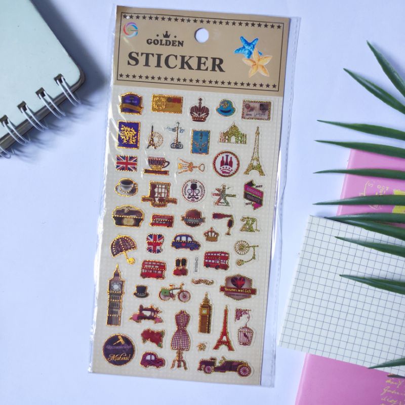 

50pcs STIKER STICKER LONDON LUCU UK UNTUK PLANNER JURNAL DIY