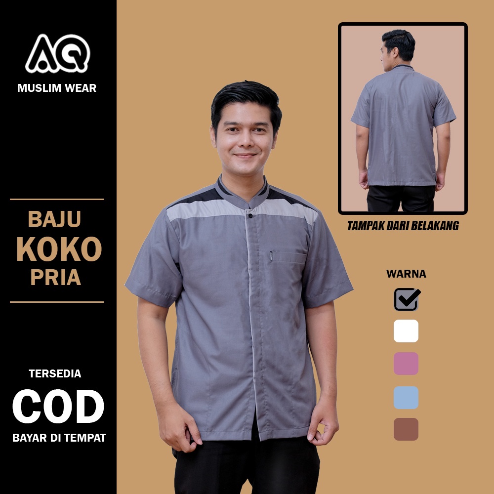 Baju Pria Koko Lengan Pendek Motif Krisna New Al Qorni