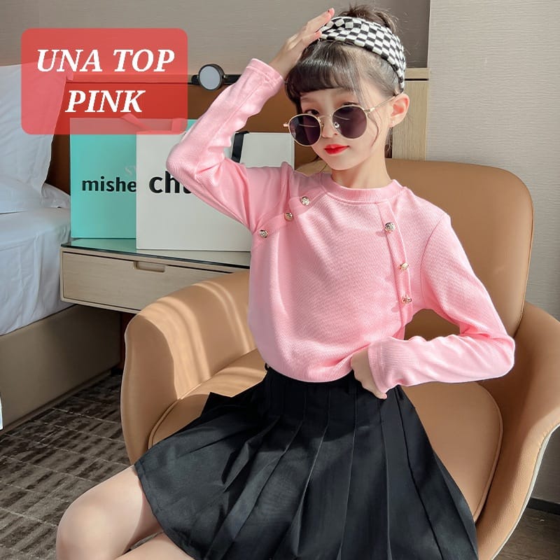 UNA TOP BAJU ATASAN LENGAN PANJANG ANAK REMAJA PEREMPUAN FASHION KOREA IMPORT ADEM NYAMAN