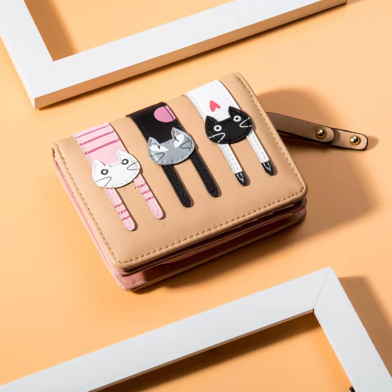 ♥DPS829♥Dompet Wanita Kucing Lucu, Dompet Perempuan Ritsleting Terbaru 2241/2248