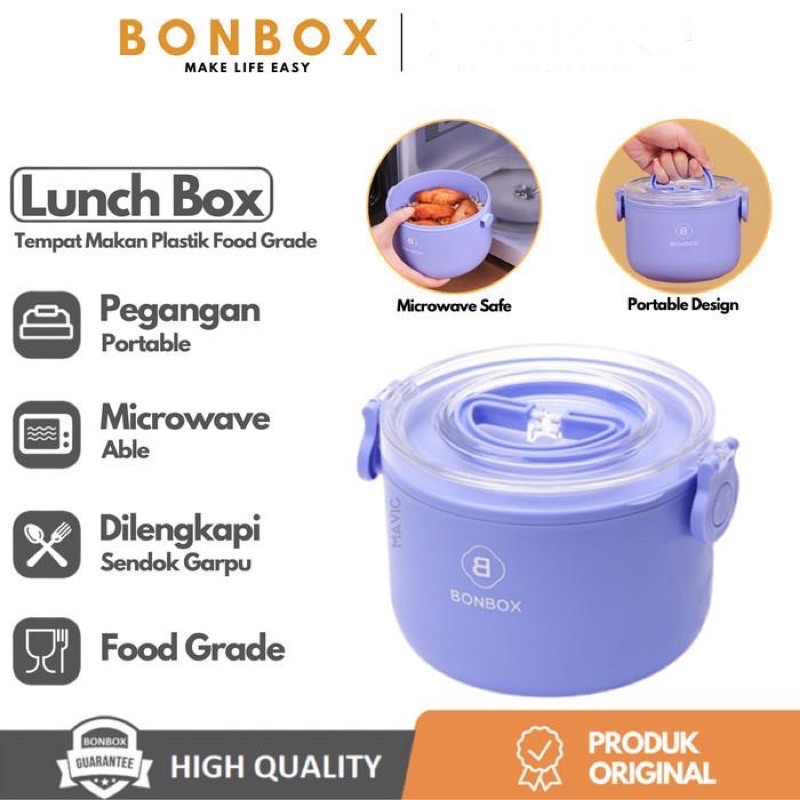 BONBOX Lunch Box Microwaveable Portabel Kotak Makan Elegant Dan Praktis Bahan PP Food Grade