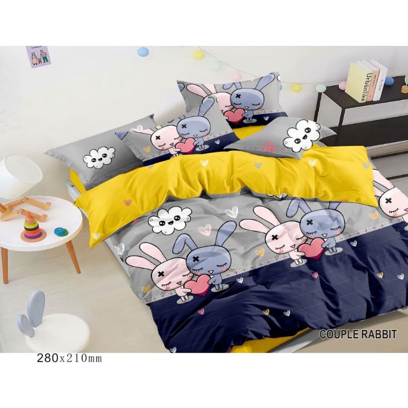 Sprei Katun Ukuran 180 Kasur King 180 Couple Rabbit