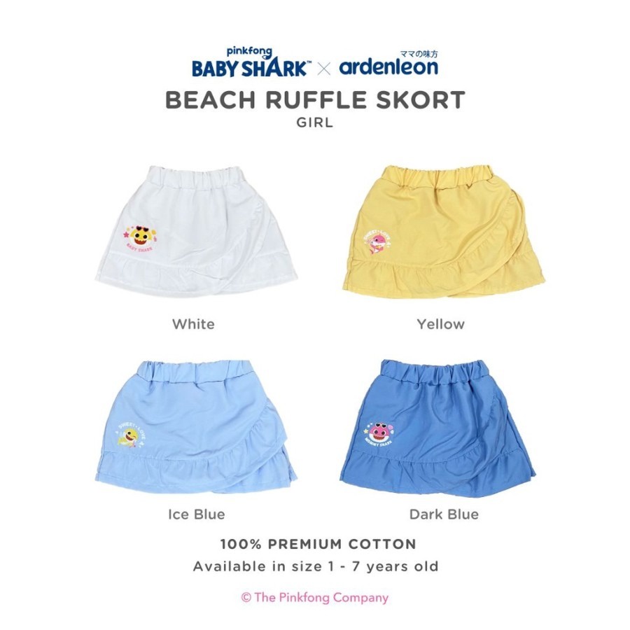 Ardenleon Pinkfong Baby Shark Beach Ruffle Skort Girl