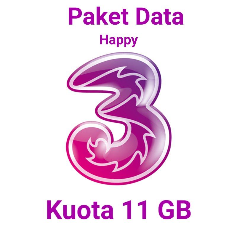 Kuota Tri Paket Data 3 Three 11 GB Happy 30 Hari