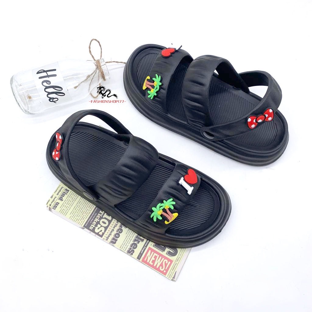 Sandal Wanita Sandal Selop Jelly Karet Rumahan Korean Style Empuk Elastis Model Tali Belakang Terbaru