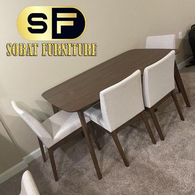 Set Meja Cafe Minimalis Kayu Jati - Meja Makan scandinavian new unik