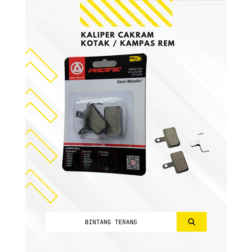 Kampas Rem pacific hidrolik sepeda hydraulic disc brake pads cakram sepeda MTB model segi seli roadb