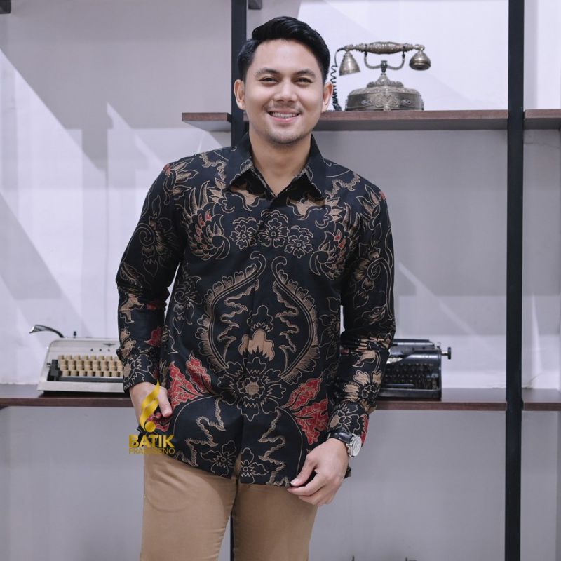 KEMEJA BATIK MODERN SLIMFIT PANJANG BAHUN KATUN HALUS FULL FURING HALUS