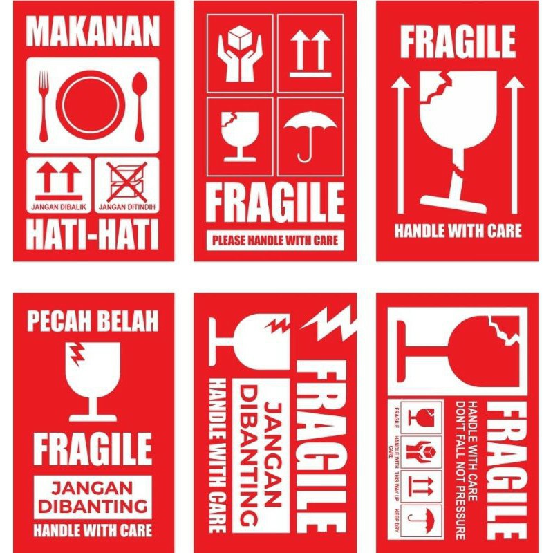 

Stiker Fragile | Stiker Fragile Murah | Chromo UK 8x5 CM