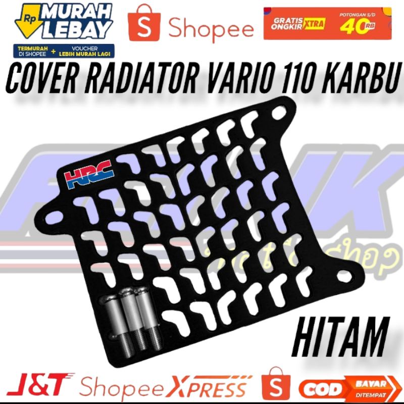 Cover radiator hrc vario 110 cnc vario karbu almunium / tutup cover radiator vario 110 cnc almunium