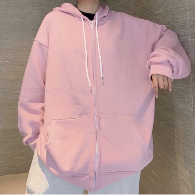 S - XXXXXL(6XL) ZIP Hoodie POWR Jaket Resleting BIGSIZE JUMBO OVERSIZE Korean Style FLeece Jaketin Aja 5XL 4XL 3XL 2XL XL L M S Unisex Lilac Dusty Pink Orange Hitam Putih Fuschia POWER Big Size Jaketin Aja