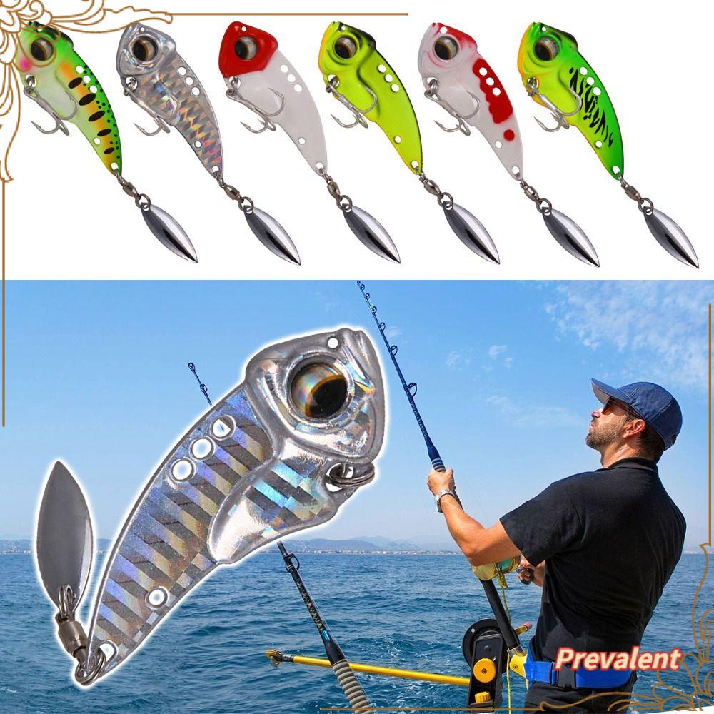 Preva 6pcs Umpan Pancing Logam 6warna Tenggelam Spinner Tackle Spoon Metal Getar Payet Treble Hook