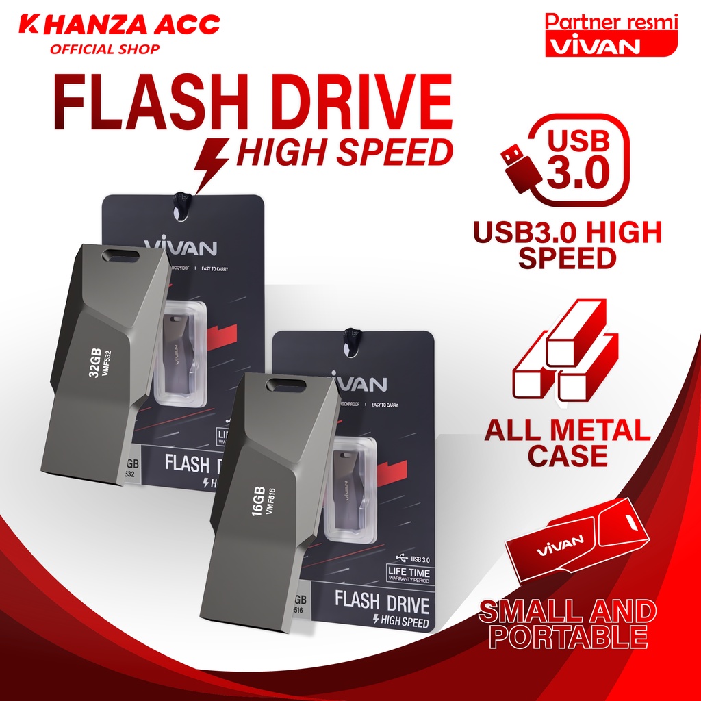 KHANZAACC VIVAN FLASHDISK 16GB / 32GB USB 3.0 High Speed VMF Series