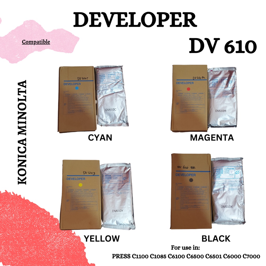 Developer DV610 Konica Minolta Bizhub Pro C6501 C6500 C5500 C5501 C6000 C1100 C1085 C6100