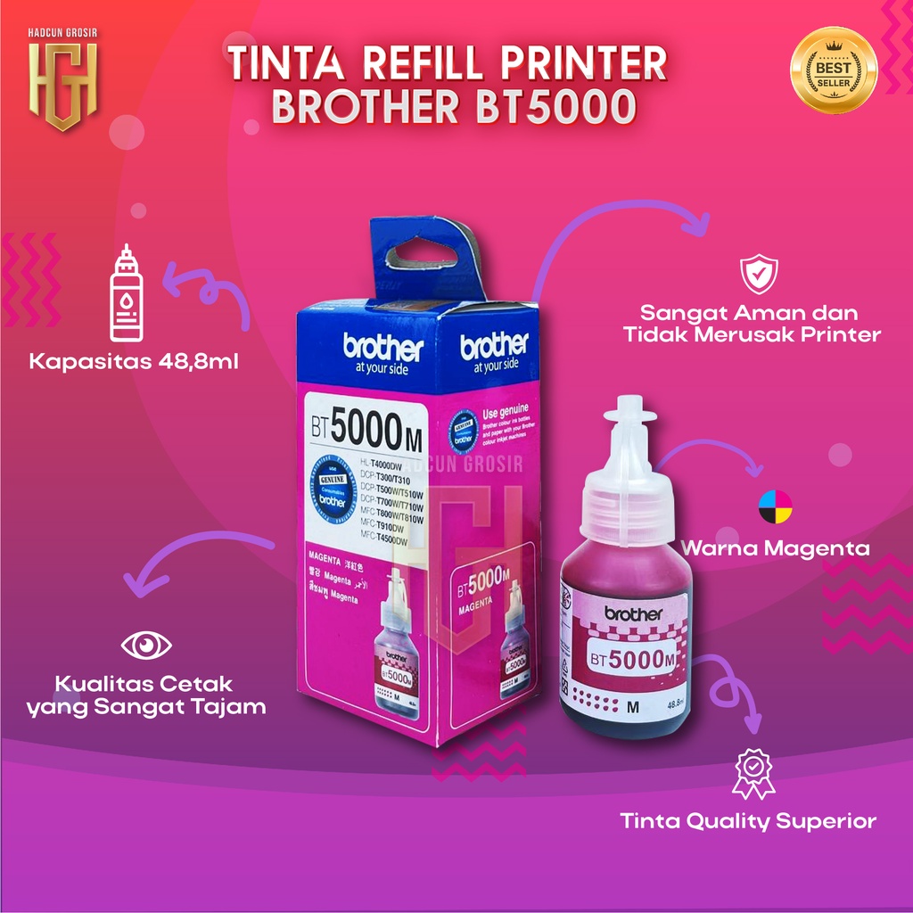 1 SET 4 PCS Tinta Brother BTD60BK BT5000 Tinta Printer DCP T300 T500W T700W T800W T310 T510W T710W T810W