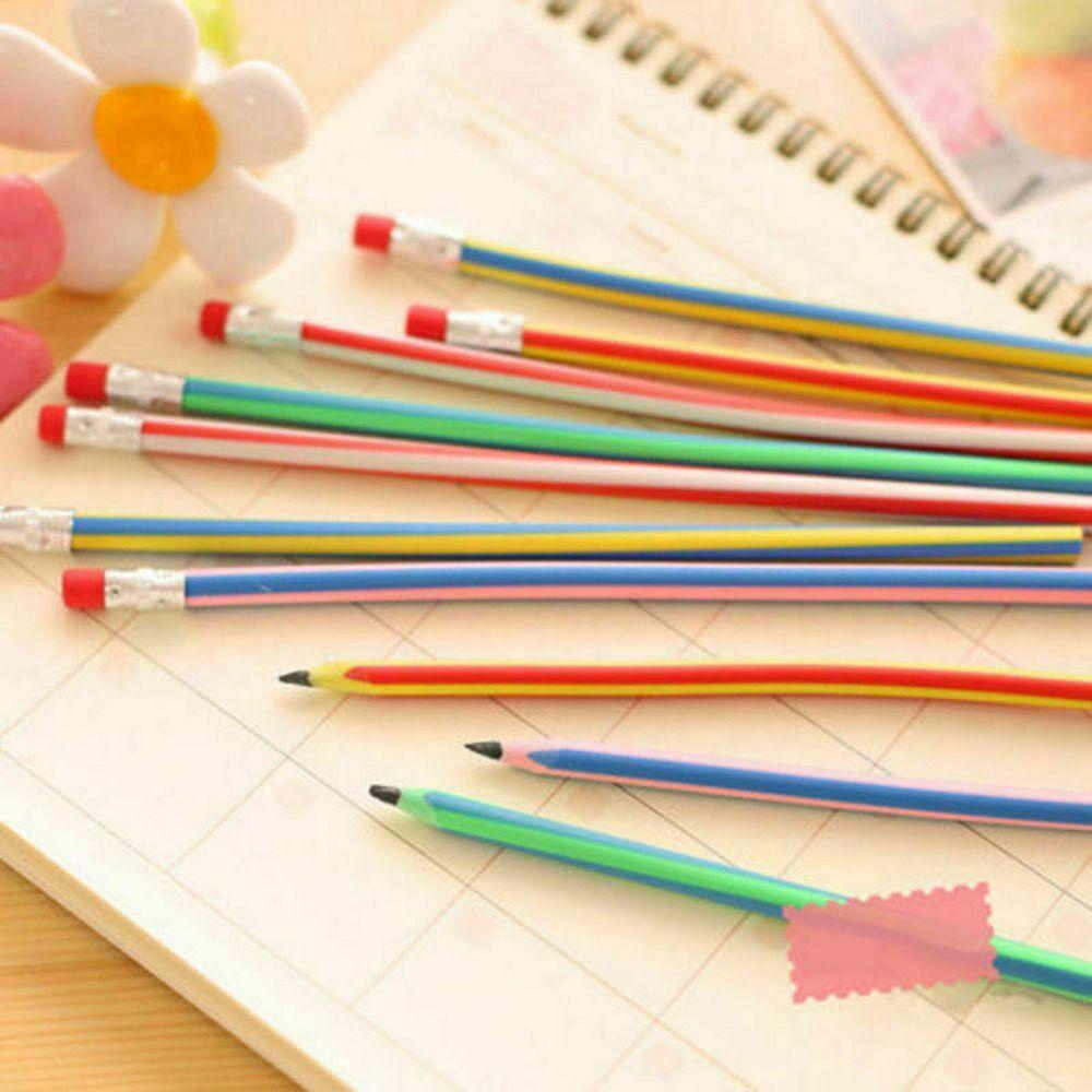 Nanas 10PCS /Set Pensil Perlengkapan Kantor Sekolah Pensil Karet Warna-Warni Mainan Magic Soft Pencil