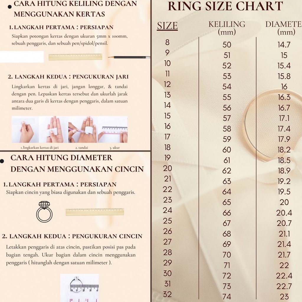 Cincin kendari anak dan dewasa emas asli kadar 875 20k bunga anggrek selisih nomor diatur sendiri london 24