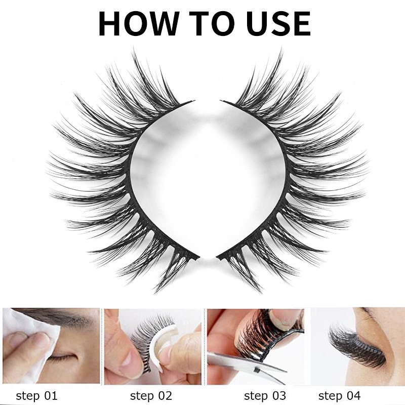 MAANGE Tanpa Lem Bulu Mata Palsu Satuan 3D Tebal /Riasan Cepat/ Natural Eyelash Extension Ekstensi Super Alami Lembu Tan