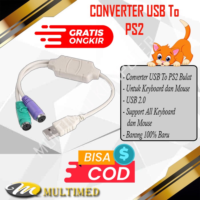 Converter USB To PS2 Untuk Keyboard Mouse
