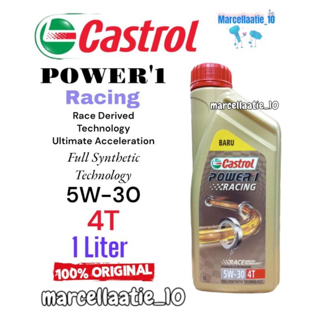 OLI MESIN CASTROL POWER1 RACING 4T 5W-30 1LITER OLI MESIN CASTROL ORI OLI MESIN MURAH ORI OLI MOTOR 